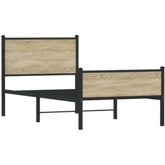 vidaXL Metal Bed Frame without Mattress Sonoma Oak 80x200 cm Vidaxl
