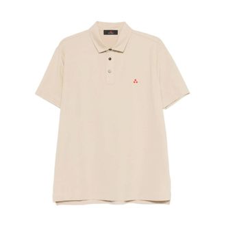 Peuterey Polo Shirts, male, Beige, Size: XL Stretch Cotton Pique Polo Shirt