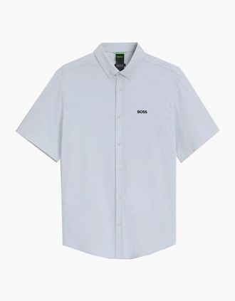 HUGO BOSS Mens Hugo Boss Mens Light Blue Short Sleeved Motion Shirt - Size: 40/Regular