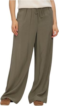 Y.A.S Y.a.s, Broeken, Dames, Groen, XL, Polyester, Nara Wide Leg Broeken