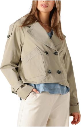 Beaumont Amsterdam Groene Korte Trenchcoat - Dames - Trenchcoats - Groen - M - Jassen