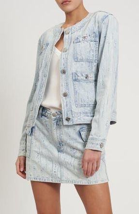 Rebecca Minkoff Baxter Patch Pocket Denim Jacket in Mirage Wash at Nordstrom Rack, Size Large