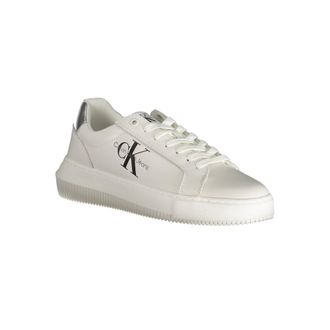 Calvin Klein Logo-Print Lace-Up Sneaker - White