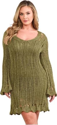 Marciano Kleedjes, Dames, Groen, M, Lucky LS Flare Mini Jurk