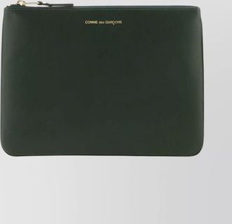 Comme Des Gar&ccedil;ons logo-embellished leather pouch with zip