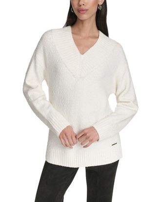 Halston Heritage V-Neck Boucle Sweater