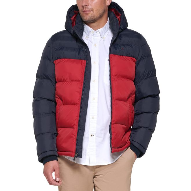 Tommy Hilfiger Men's Down Puffer selling Jacket Sz M Red White & Blue