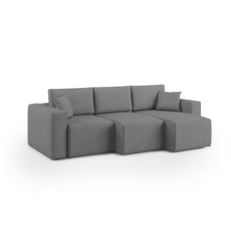 Divani.Store Morfeo Sof&aacute; Con Asiento Extra&iacute;ble En Tela Impermeable 245 Cm Gris