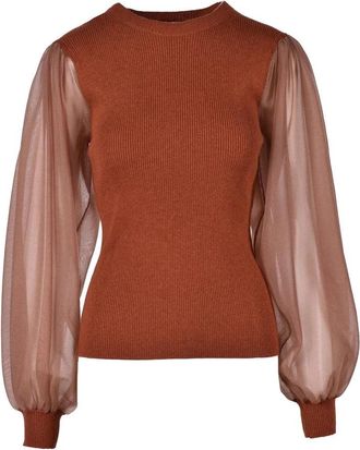 Ulla Johnson Brown Wool Cotton Nylon Polyester Knits