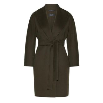 Max Mara Messi ceintuurjas - Dames - Mantels - Groen - Maat: XS Wol