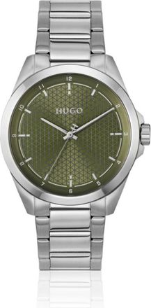 HUGO BOSS Seam stainless-steel watch with green textured dial