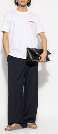 Marni T-shirt With Logo, Mens, White
