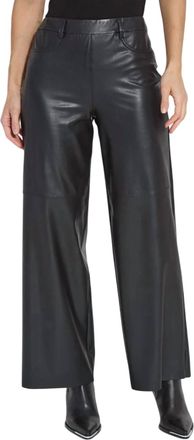 Lyssé Wren Hi Waist Wide Leg Vegan Leather Pant In Black