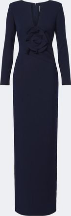 Roland Mouret Floral-appliqu&eacute; cr&ecirc;pe gown