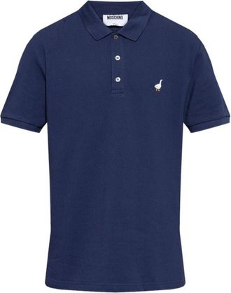 Moschino Polo Shirt - Heren - Polos - Blauw - L - Nylon - Tops