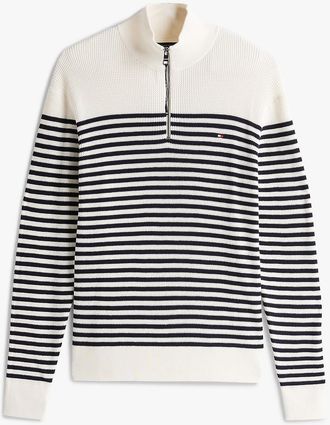 Tommy Hilfiger Mens Quarter-Zip Sweater - White - XXL