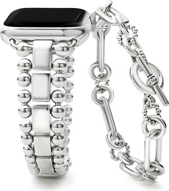 Lagos Smart Caviar Link Bracelet & Apple Watch Watchband Gift Set in Silver at Nordstrom