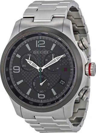 Gucci G-timeless Grey Dial Stainless Steel Mens Watch YA126238