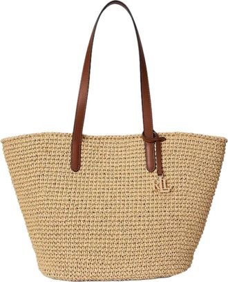 Ralph Lauren Crochet Textured Paper Straw Tote