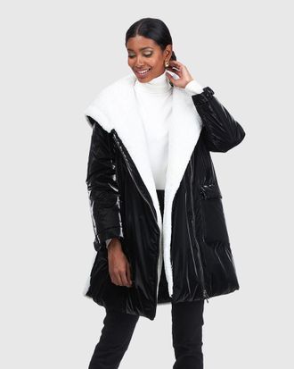 Gorski ASYMMETRIC QUILTED PARKA WITH SHEARLING LAMB TRIM