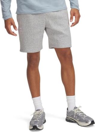 Under Armour Mens Essential Fleece Shorts - Mod Gray/White Size 3XL