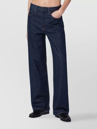 A Gold E cotton high-rise wide-leg jeans