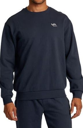 Rvca Essential Logo Embroidered Sweatshirt in Indigo at Nordstrom Rack, Size Medium