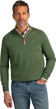 N-Z-A- NEW ZEALAND AUCKLAND Trui New Zealand groen half zip structuur normale fit