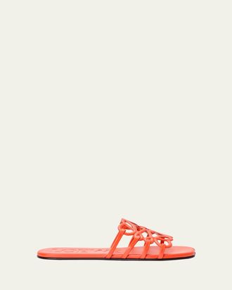 Loewe x Paulas Ibiza Petal Leather Anagram Slide Sandals