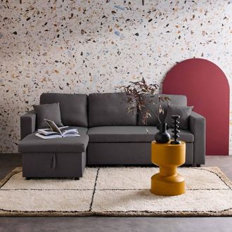Sweeek 3-seater Compact Reversible Corner Sofa Bed in Grey