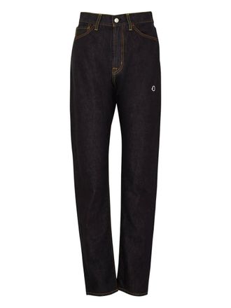 Moncler logo-patch jeans - Black