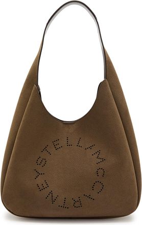 Stella McCartney Stella Mccartney Logo Large Faux Suede Shoulder bag - Moca - One Size