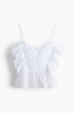 H&M Tr&auml;gertop mit Volantbesatz - White