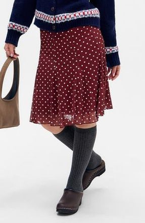 BDG Joni Polka Dot Skirt in Burgundy Spot at Nordstrom Rack, Size Medium