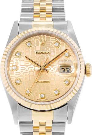 Rolex Pre-owned Rolex Datejust 36 Automatic Chronometer Diamond Mens Watch 16233 CJDJ