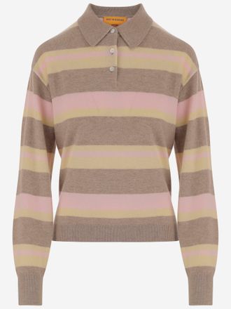 Guest In Residence Striped Cashmere Polo Shirt
