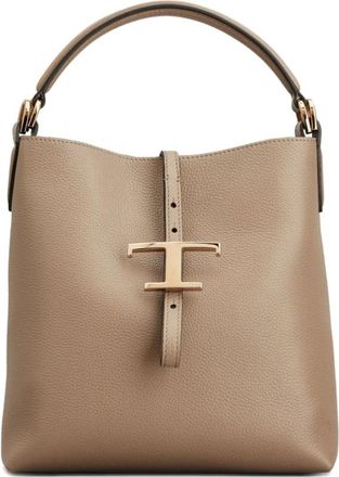 Tod's T Timeless Mini Bucket Bag - Dames - Handtassen - Bruin - ONE Size - Leer - Tassen