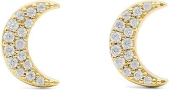 Kate Spade New York pav&eacute; moon stud earrings in Clear/gold at Nordstrom