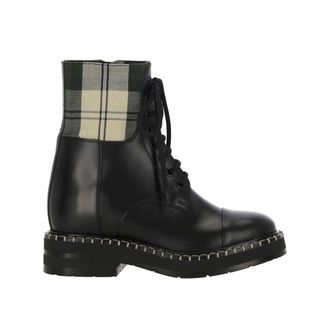 See By Chlo&eacute; Black Cotton Lace-Up Womens Boots