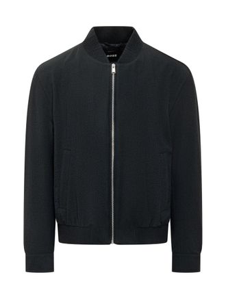 HUGO BOSS Navy Blue Band Collar Jacket