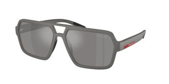 Prada Grey Silver Mirror Navigator Mens Sunglasses PS A06S 16X7W1 59