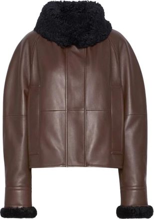 Sportmax Leren jas - Dames - Jassen - Bruin - Maat: XS Leer