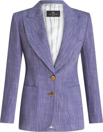 Etro Casual Blazer - Dames - Blazers - Blauw - XS - Polyester - Jassen