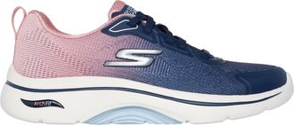 Skechers Womens Go Walk Arch Fit 2.0 Meredith Sneaker, Navy Textile/Pink Trim, 6.5 UK