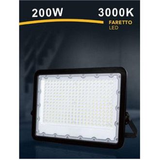 Trade Shop Trade Shop Traesio - Trade Shop - Faro Led 200 W Ultra Slim Esterno Nero Ip65 Luce Fredda Naturale Calda Fs200w-n
