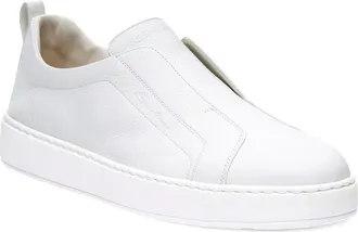 Santoni Victory Slip-On Sneaker in White at Nordstrom, Size 11.5