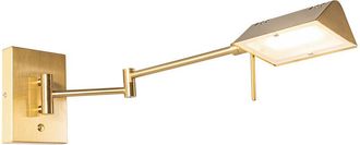 QAZQA Diseño Lámpara de pared de diseño latón con led regulable - Notia Acero Alargada Incluye led Max. 1 x 9.5 Watt - Qazqa