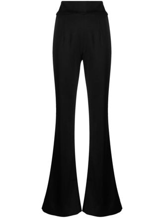Galvan high-waisted flared trousers - women - Polyester/Triacetate - 10 - Black
