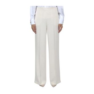 Twinset Crepe Palazzo Broek - Dames - Broeken - Wit - Maat: M Poliester