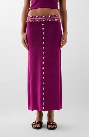 Scalpers Shell Knit Skirt in Purple at Nordstrom, Size Medium Eu